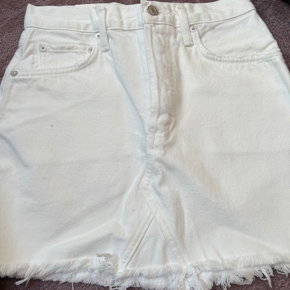 NWT AGOLDE OYSTER QUIN DENIM MINI SKIRT - Picture 4 of 5